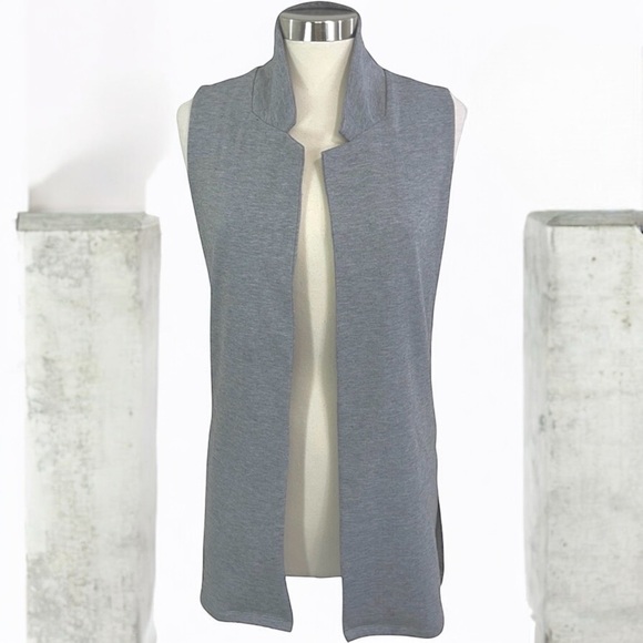 Heather Gray Open Front Sleeveless Cardigan Vest - Picture 5 of 16